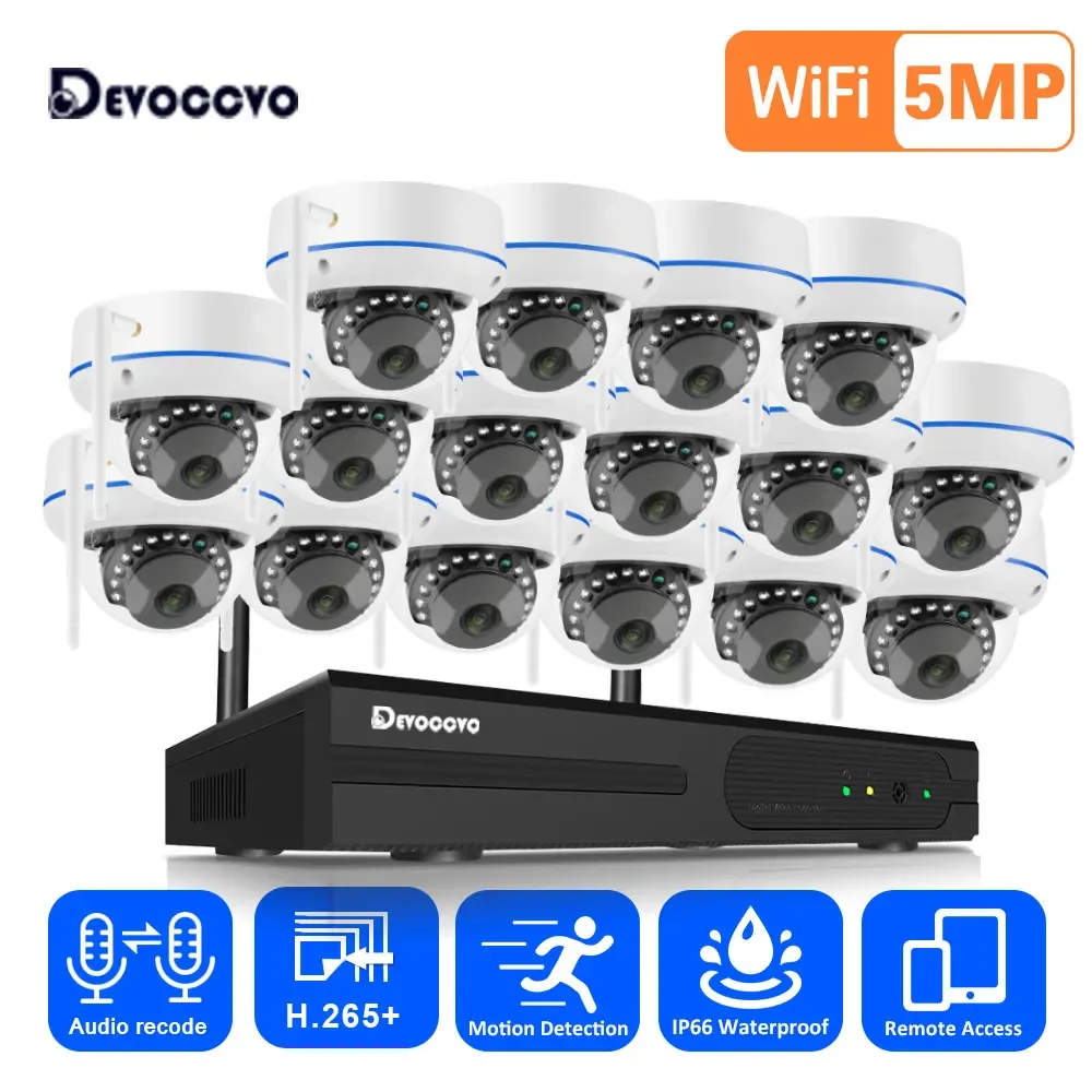5MP Wifi IP Camera Security System 16CH NVR Kit Home Ceiling Dome Camera Video Surveillance System Kit Indoor Wireless CCTV Set