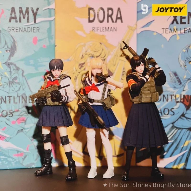 JOYTOU LEVEL9 Chaos Frontline Series Maple Leaf Tactical Team Trio Mobile Doll Maßstab 1:12 Handgefertigte Actionfigur zum Sammeln