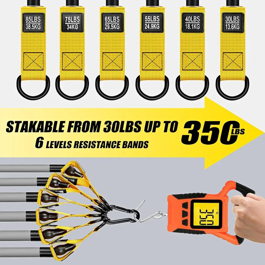 أربطة مقاومة ثقيلة للتمرين، أربطة تمرين بوزن 350 رطل مع مقابض، مجموعة أربطة تمرين للرجال، أربطة وزن للياقة البدنية #3