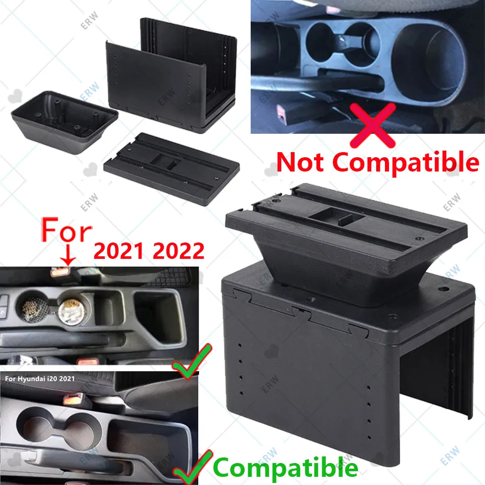 현대 I20 팔걸이 상자 현대 i20 자동차 팔걸이 인테리어 부품 센터 콘솔 자동차 보관함 액세서리 2021 2022