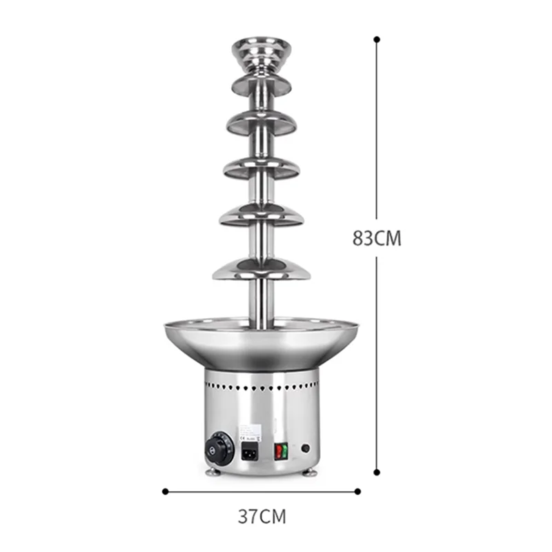 Six layer Chocolate Fountain Machine Cafeteria Commercial Automatic Fondue Chocolate Waterfall шоколадный фонтан мини