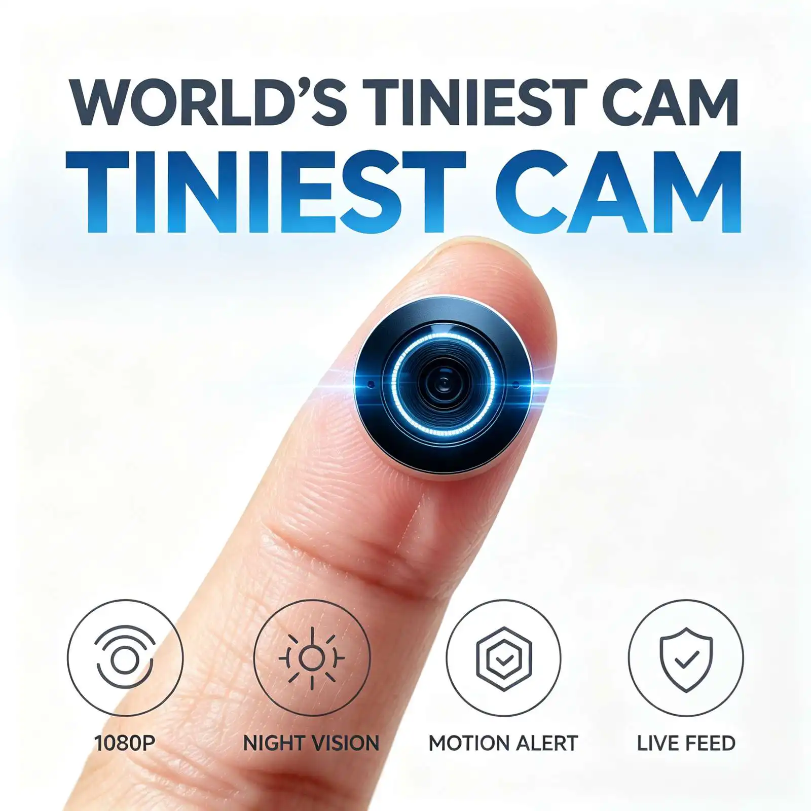 B1 Mini WiFi  Camera,4K HD Small Nanny Cam with Infrared Night Vision, Smart Motion Detection Alert Push, Two‑Way Audio Intercom, Remote Phone Live View & Video Playback, TF Card & Cloud Storage, Multi‑User Sharing, Wireless Tiny Portable Surveillance Ca