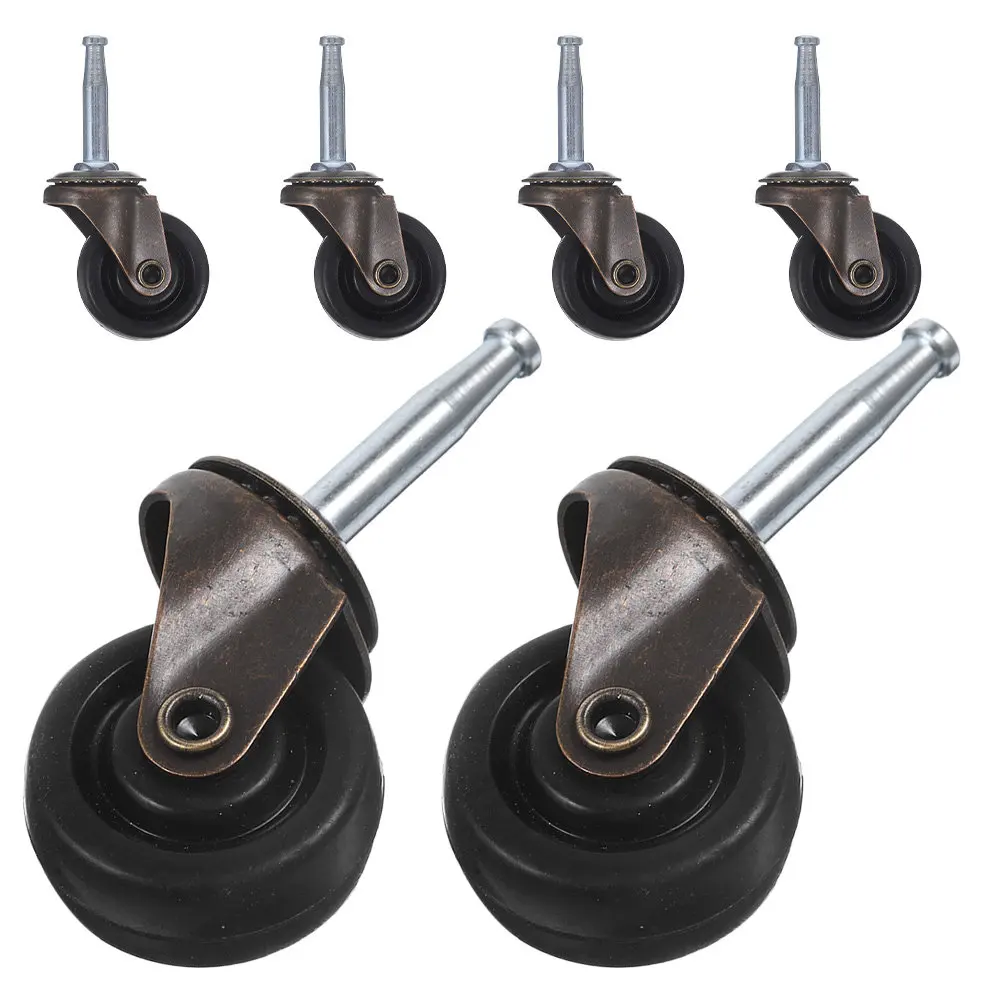 6Pcs Floor Protective Soft Rubber Swivel Casters for Furniture Cabinets Bookshelves Drawers Office Chairs Home Office Mobility