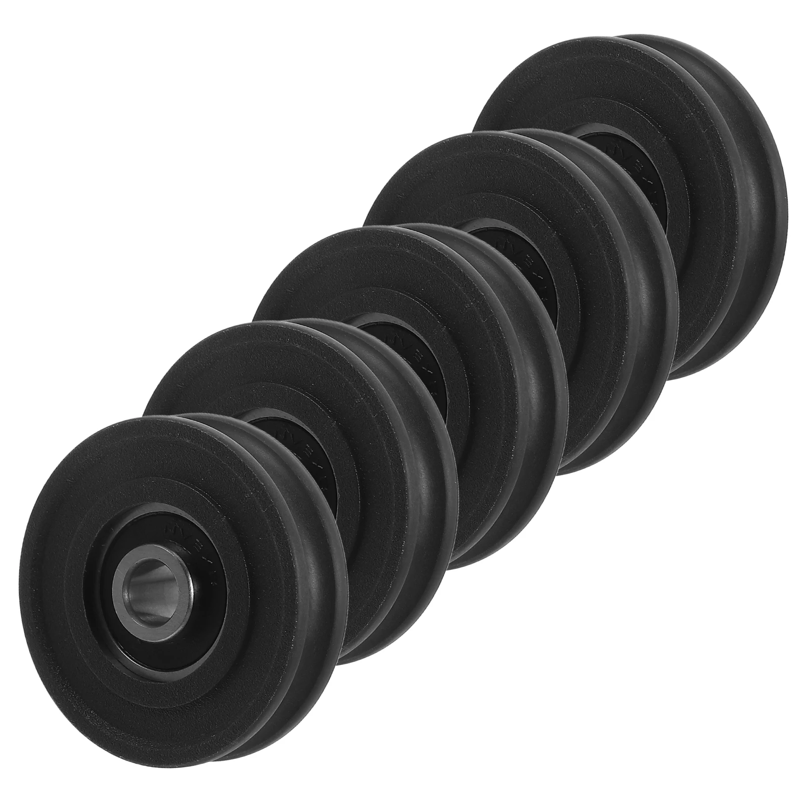 

5PCS Slide Track Bearings Nylon Coated Door Window Drawer Roller Guide U-Groove Pulley Black Steel Wire Hardware