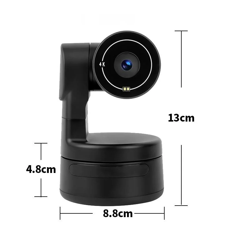 4K 30 FPS Tiny PTZ Camera AI Auto Tracking Conference PTZ Camera CMOS Imaging Gesture Control Portable PTZ Camera