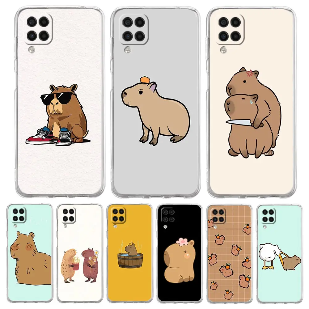 Cartoon Capybara Phone Case For Samsung Galaxy A13 A33 A73 A53 A23 A51 A71 A21S A12 A11 A31 A41 A01 A03S A22 A52 A32 5G Cover