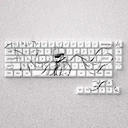 PBT Keycaps Dye Sub Cherry Anime Comic Gojo Satoru White Japanese for 61 65 68 Layout Mechanical Keyboard Anne Pro 2 AKKO FUN60