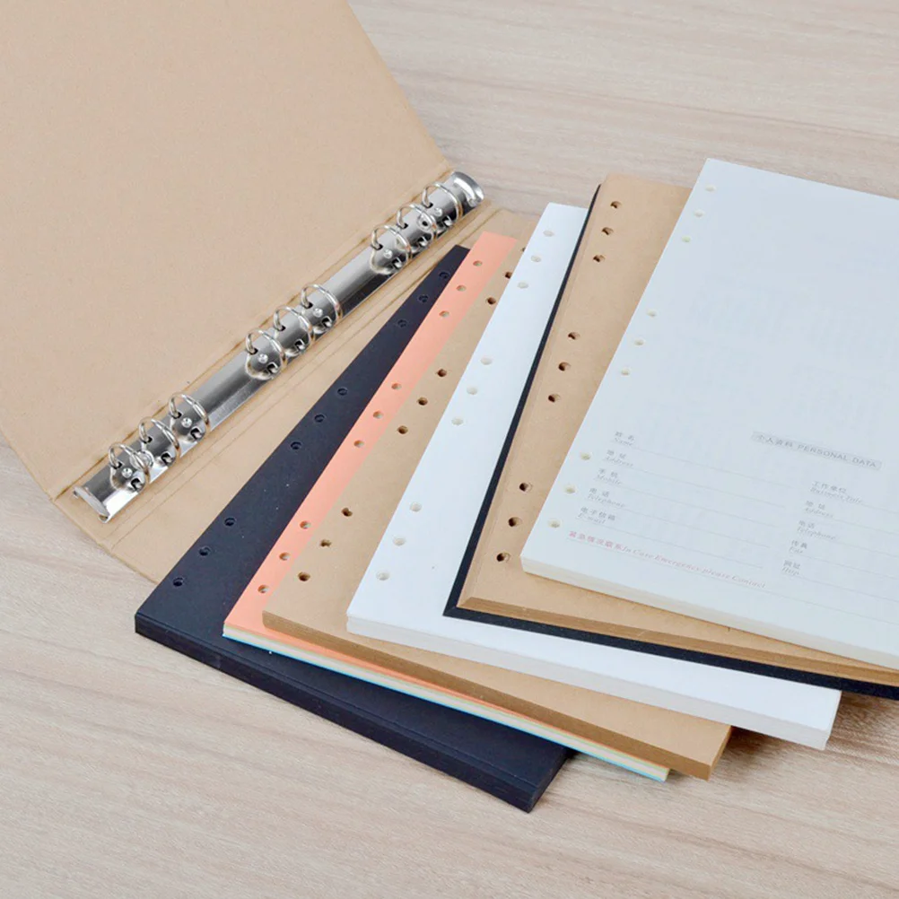 

3Pcs Binder Shell Kraft Paper Refillable Notebook Cover Protective Loose-Leaf Notebook Shell Document Folder Organizer Office