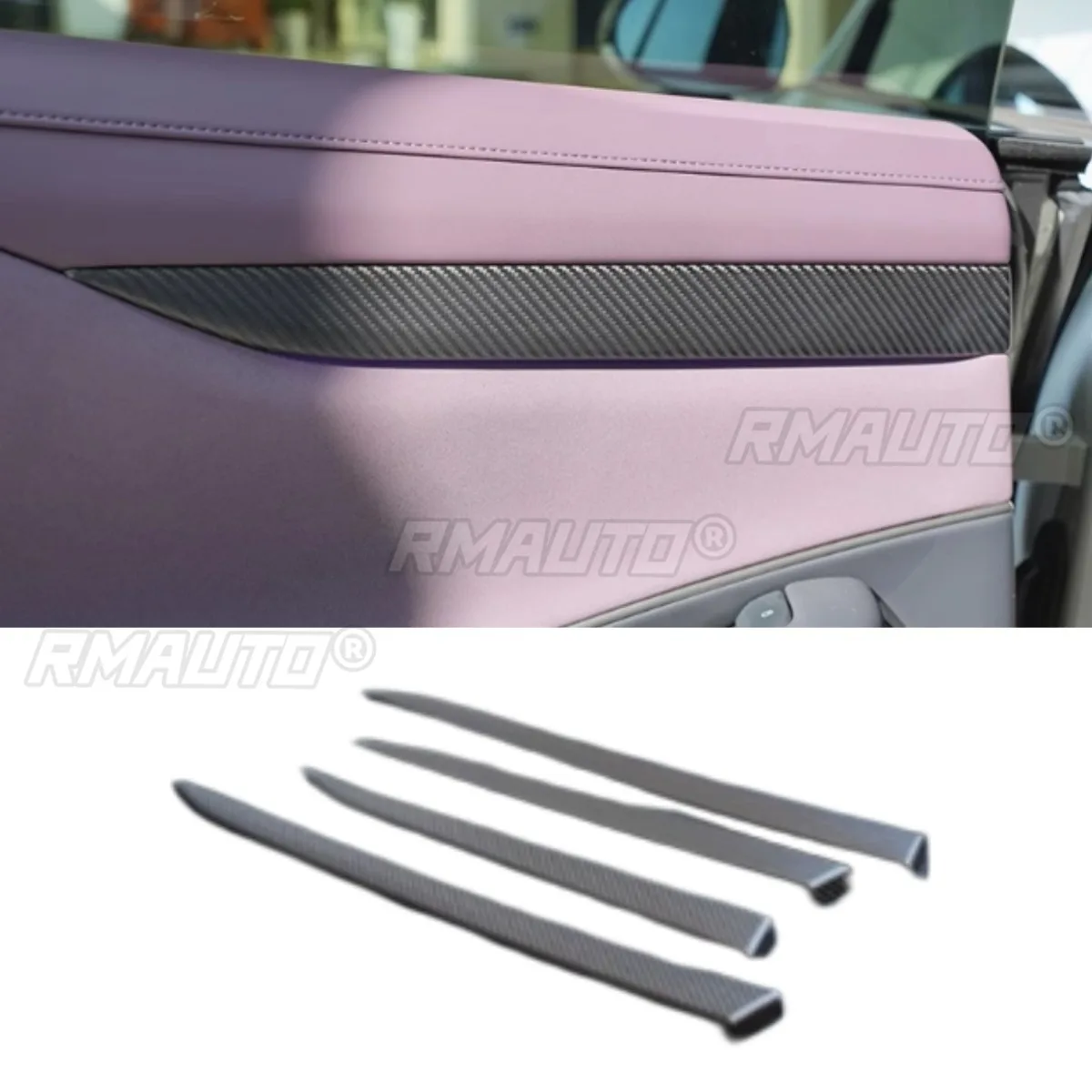 Real Carbon Fiber Car Door Panel Decoration For Xiaomi Su7 Body Kit Door Sheet Cover Trim Shutter Decoration Modification Part