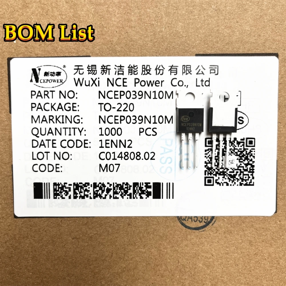 10PCS/lot High Power 100V NCEP039N10M N-Channel Super Trench II MOSFET 135A TO-220