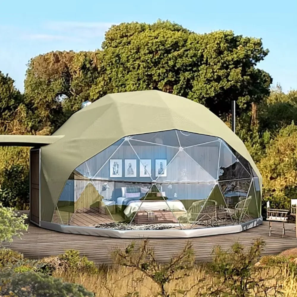 Commercial Hotel Grade PVC Dome Tent, 4 Season Luxury Outdoor Glamping Tent For Resort Villa Vacation Accommodation