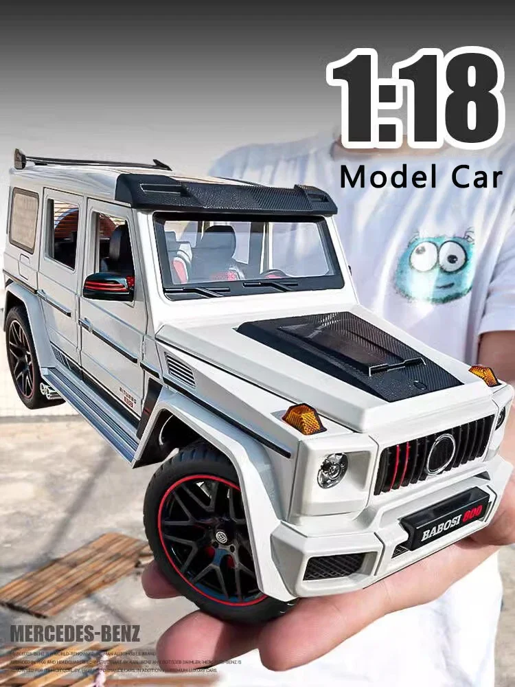 1:18 Mercedes-Benz G800 Alloy Car Model Simulation Sound Light Pull Back Toy Car Off-Road Suv Toy Boy Collection Decoration Gift