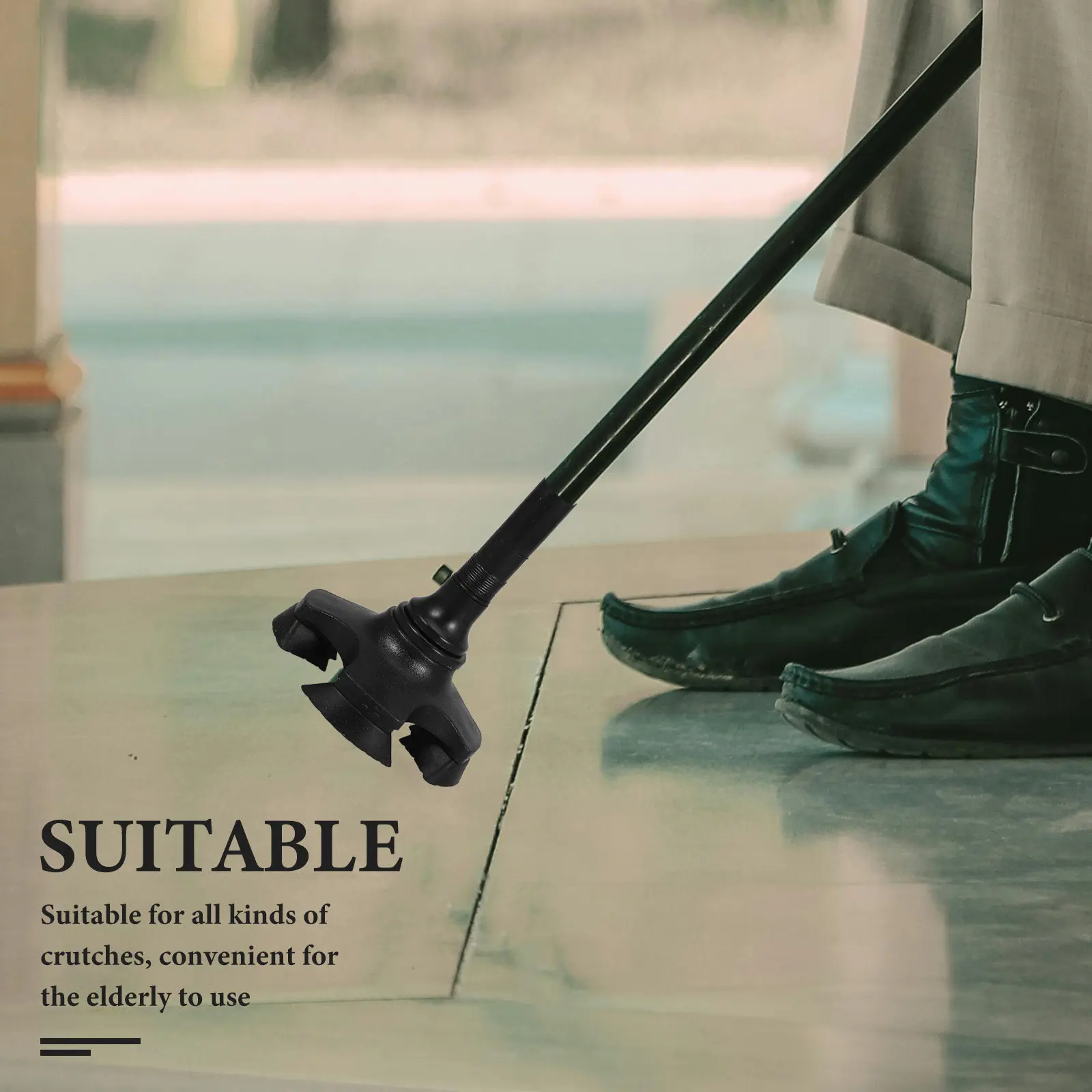 Non-Slip Cane Tip Replacement for Walking Stick Trekking Pole Crutch Stable Grip Foot Cover Wear Resistant Aluminum Alloy