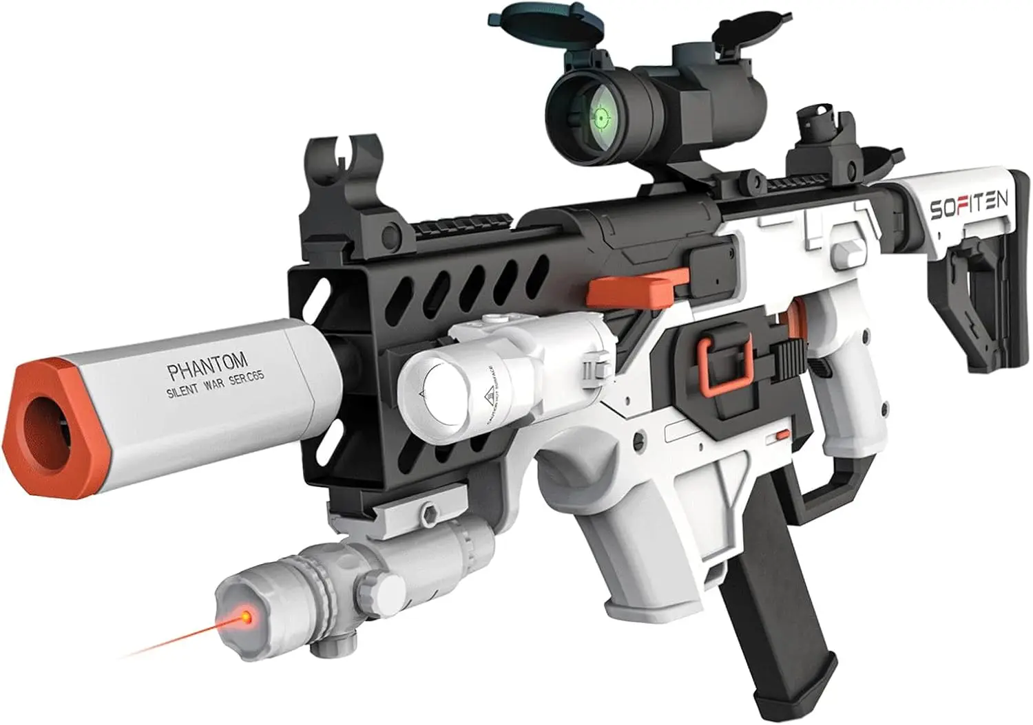 

Автоматический пенный бластер-снайперская винтовка с тактическим жилетом, прицелом, фонариком и 120 стрелами - подарок для детей от 8 лет для игр на открытом воздухе