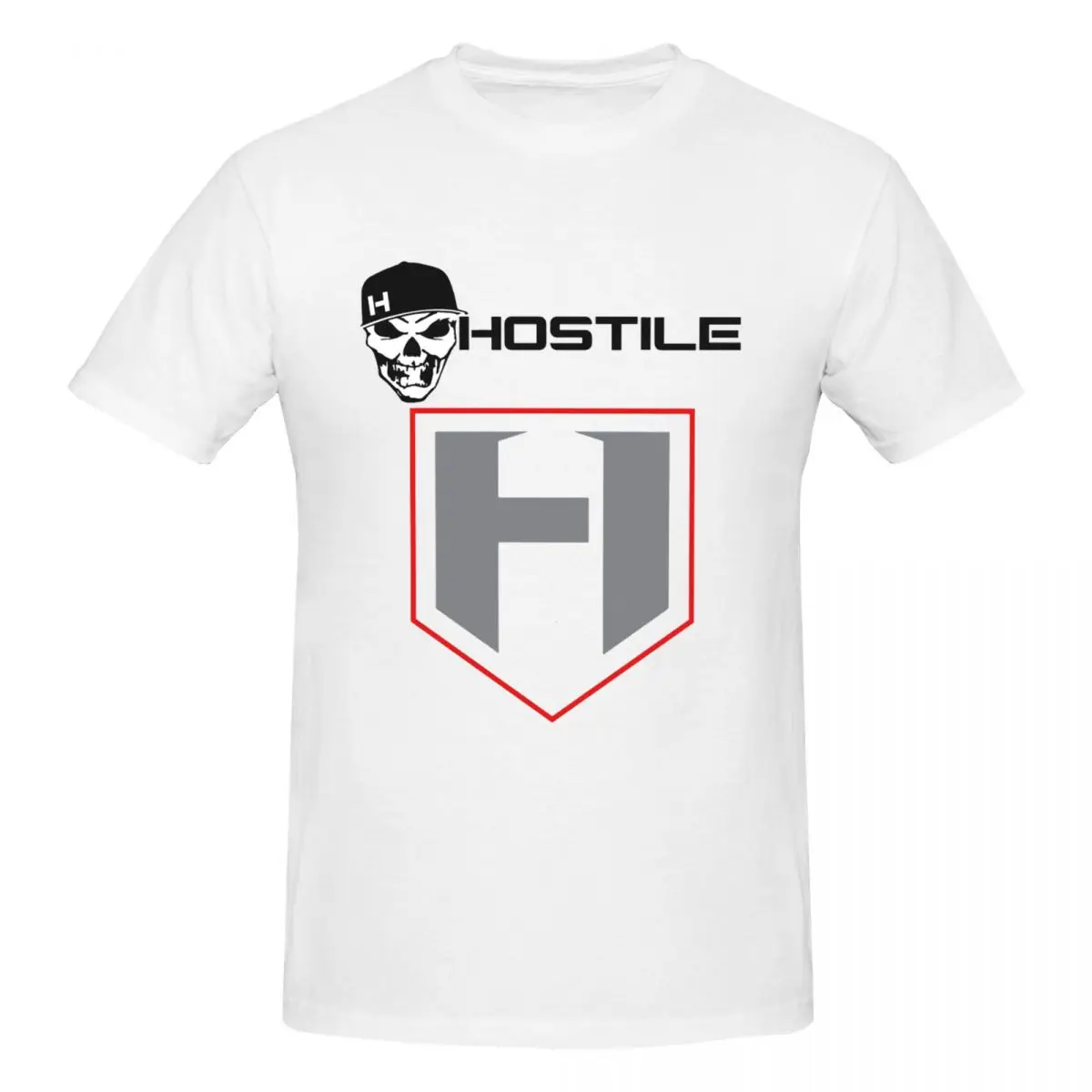 HOSSTILE body building Men's tight fitting sports T-shirt,Quick-Drying, Oversized print T-shirt