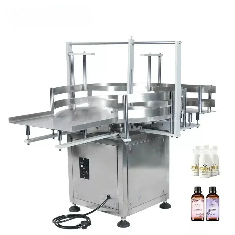 

ZS-LP600Z Tabletop Automatic Round Rotary Plastic Glass Bottle Unscrambler Sorting Turntable Jar Arranging Machine