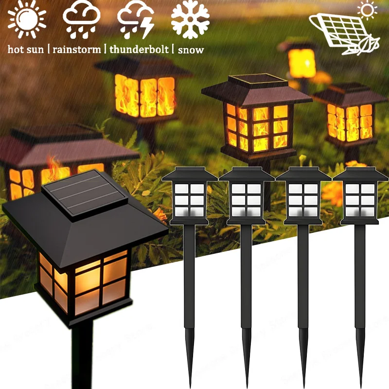 

Outdoor Solar Garden Lights LED Flame Fire Effect Lamp Weatherproof for Patio Yard Landscape Decoration Luz Solar Para Exterior