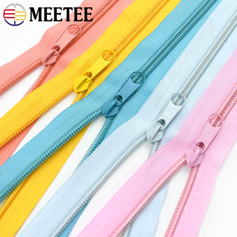 3/5/10M 3 #   5 #   Cerniera in nylon dai metri Cerniere Estrattore Cursori Borsa Vestiti Kit di riparazione chiusura con zip colorata Accessori per cucire