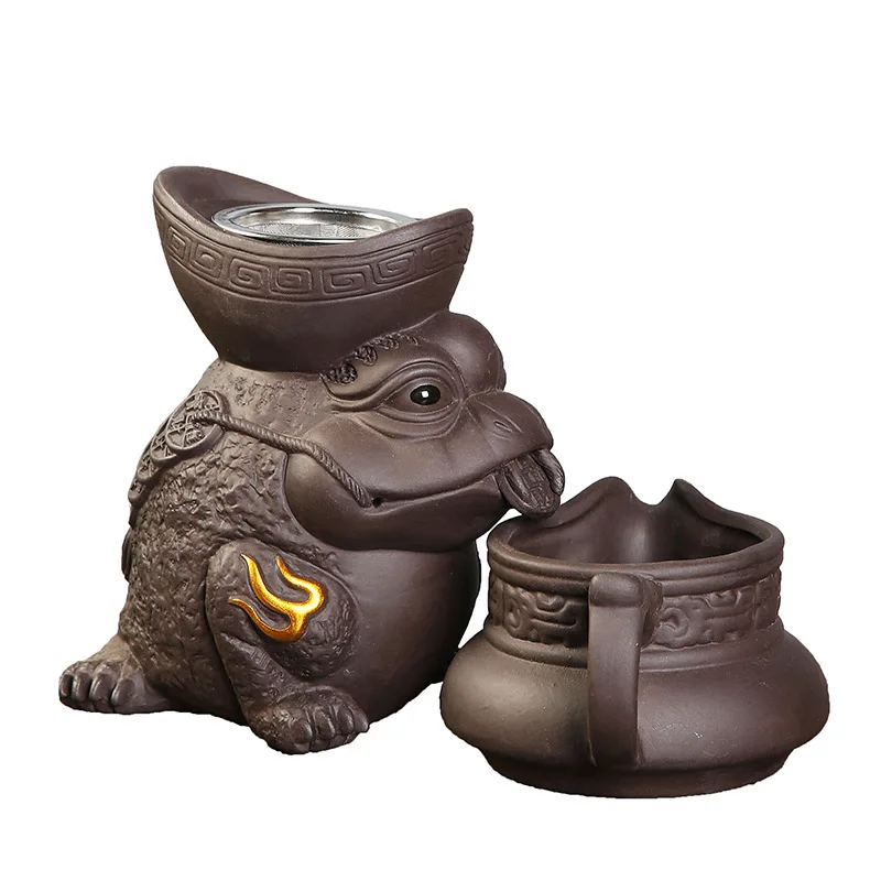 السيراميك كسول تسرب الشاي مزيج Jinchan Yuanbao الشاي تصفية الشاي تصفية الشاي طقم شاي اكسسوارات تصفية الأرجواني الطين الذكور #5