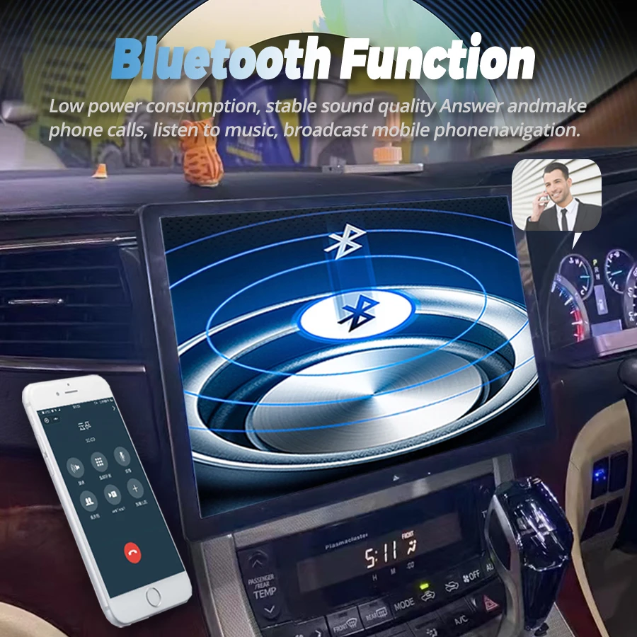 13.3inch 2K Android Screen For TOYOTA Alphard 20 Series Vellfire 2008 -2014 Car Radio Autoradio Wireless Carplay Auto Multimedia
