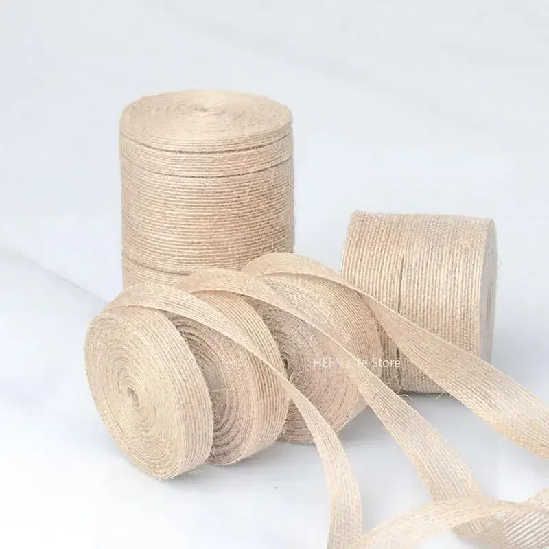 10M/Roll Natural Vintage Jute Rope Gift Wrap Ribbon Bow Crafts Jute Rope Burlap Party Wedding Decoration Supplies