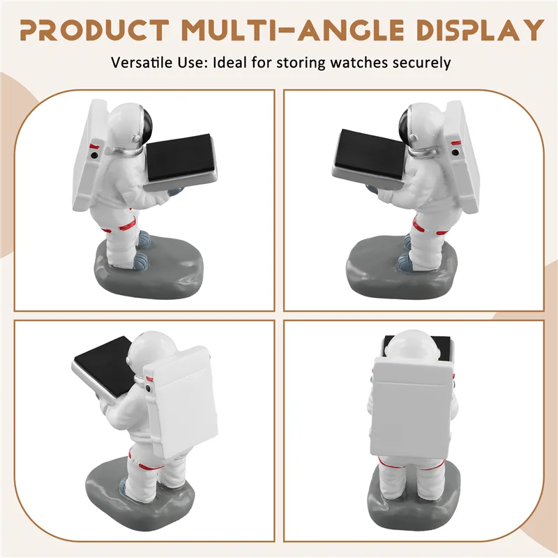 A19E-Astronaut Watch Display Box, Resin Craft Storage Case For Watches Decorative Watch Holder For Living Room