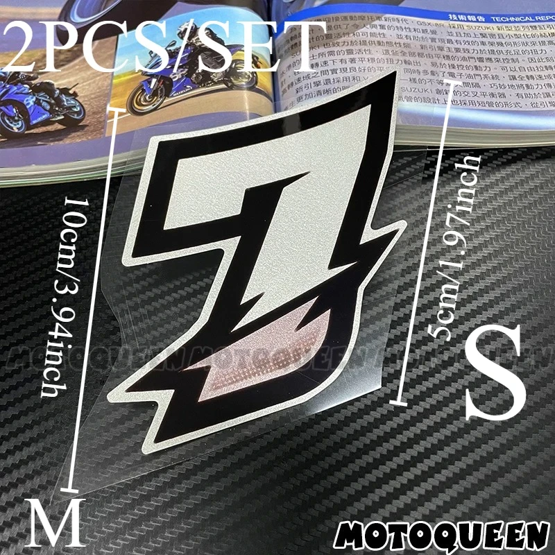 2Pcs/Set Racing Number Vinyl Stickers, Waterproof, Numbers 1-10, for Motorcycle, Car & Helmet