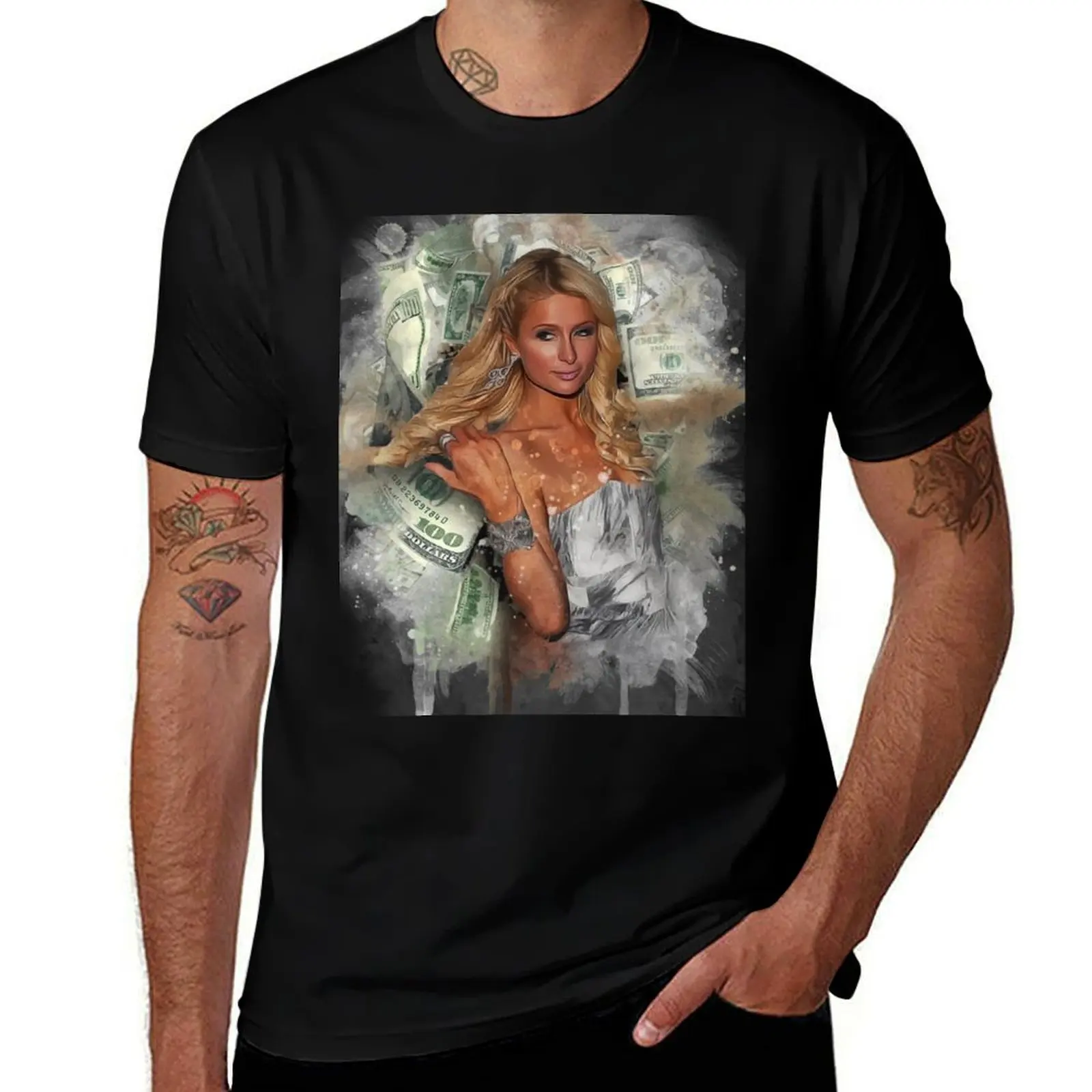 

Paris-Hilton T-Shirt anime t shirts for man t shirt man plain t shirt men 100% cotton luxury brand T-Shirt
