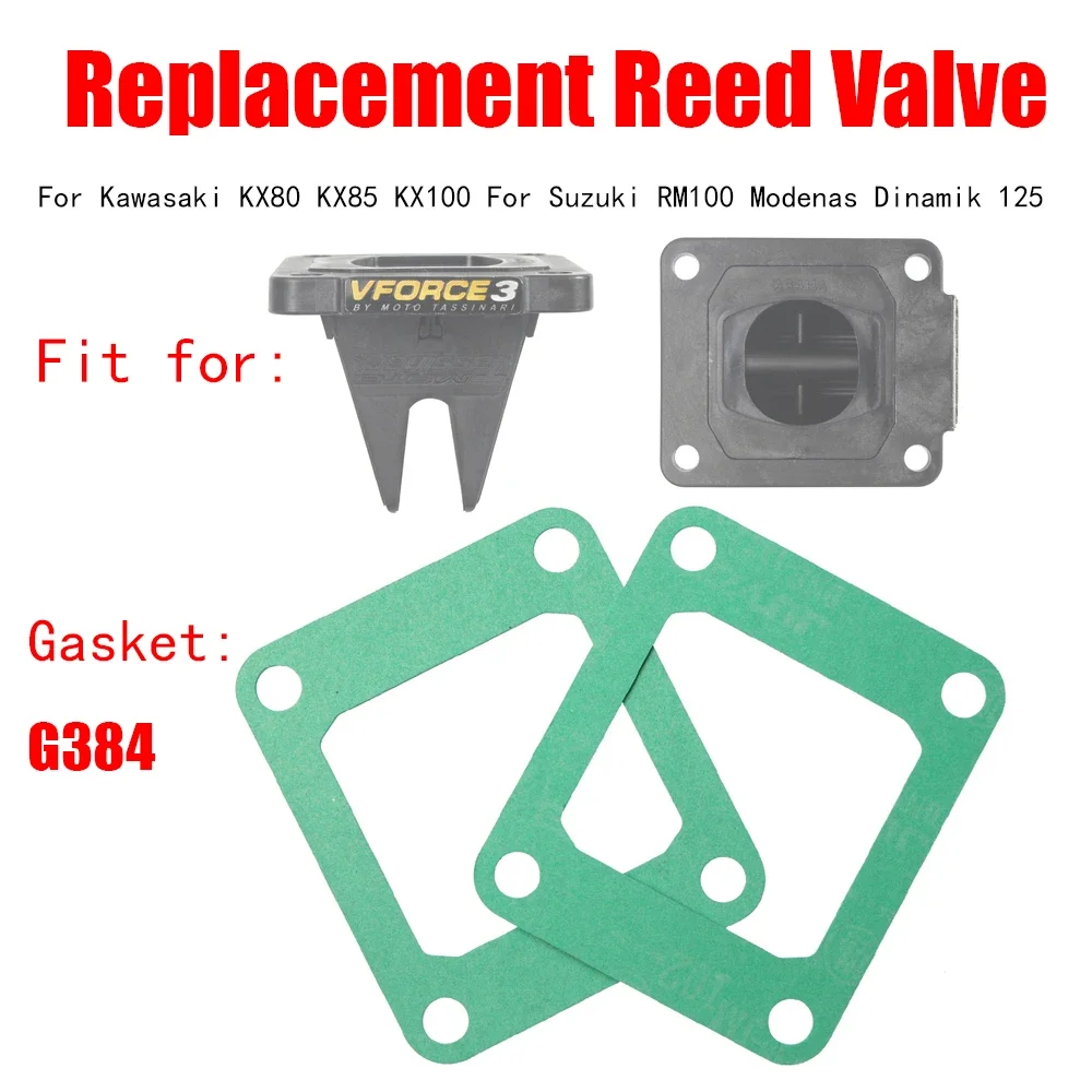 2PCS Gasket G384 Replacement Reed Valve Vforce 3 KX80 V384A For Kawasaki KX80 KX85 KX100 For Suzuki RM100 Modenas Dinamik 125