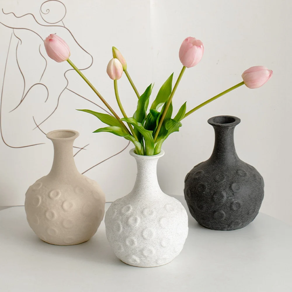 

Simple frosted Nordic ceramic decoration dry flower vase living room tabletop flower arrangement decoration exhibition hall vase