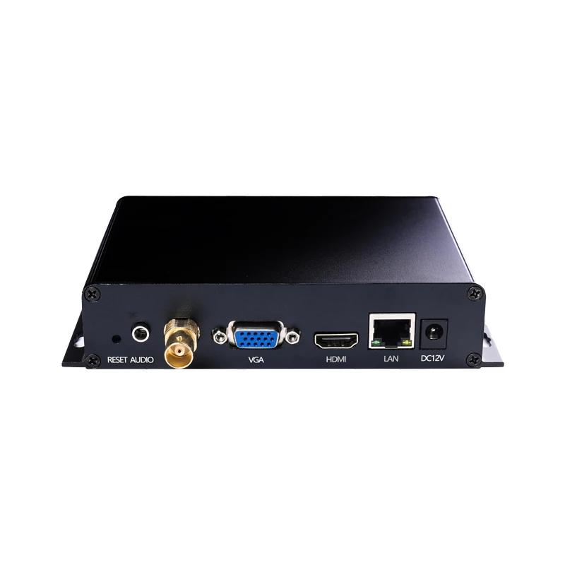 4K SDI صندوق فيديو التشفير فك RTSP RTMP SRT UDP H.265 H.264 المعطي المعارض VGA HDMI الناتج Repleace Topbox الارسال فك