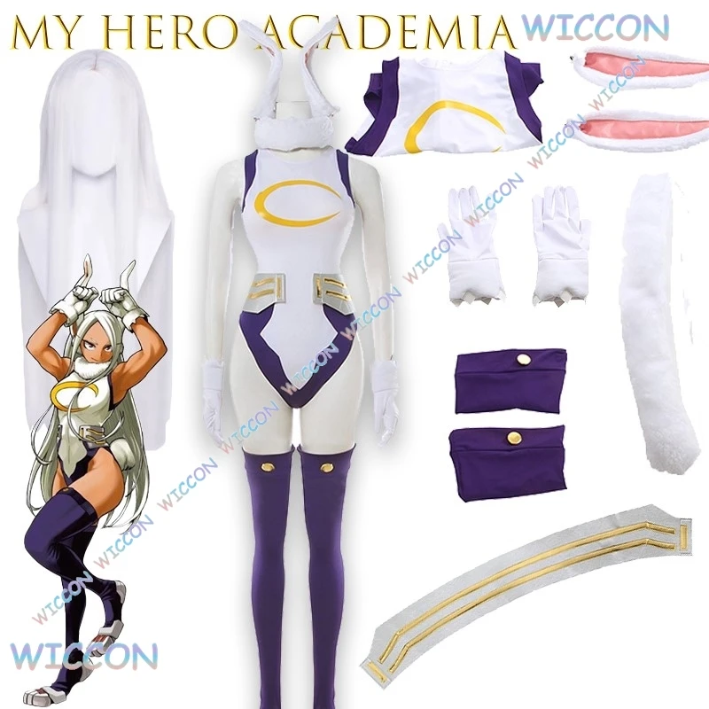 wona@MyHero Acade Mia Miruko Cosplay Costume Bunny Hero Battle Suit Anime Bodysuit Rabbit Halloween Cosplay Christmas Game Sexy