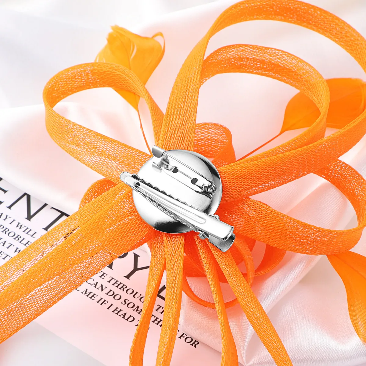 Orange Bridal Fascinator Hair Clip Elegant Wedding Hair Accessory for Women Girls Party Banquet Formal Occasion Premium