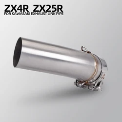 Slip On For Kawasaki ZX25R ZX4R ZX25RR ZX4RR 2020-2025 Motorcycle Exhaust System Modify Escape 51MM Adapter Middle Link Pipe
