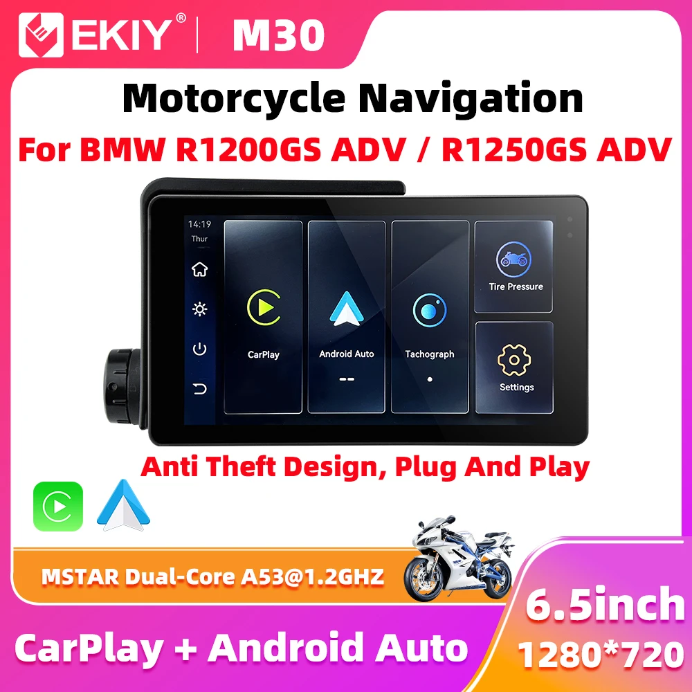 

EKIY 6,5 "беспроводной CarPlay Moto Android Auto для BMW R1200GS R1250GS мотоцикла портативный цифровой навигационный экран приборной панели