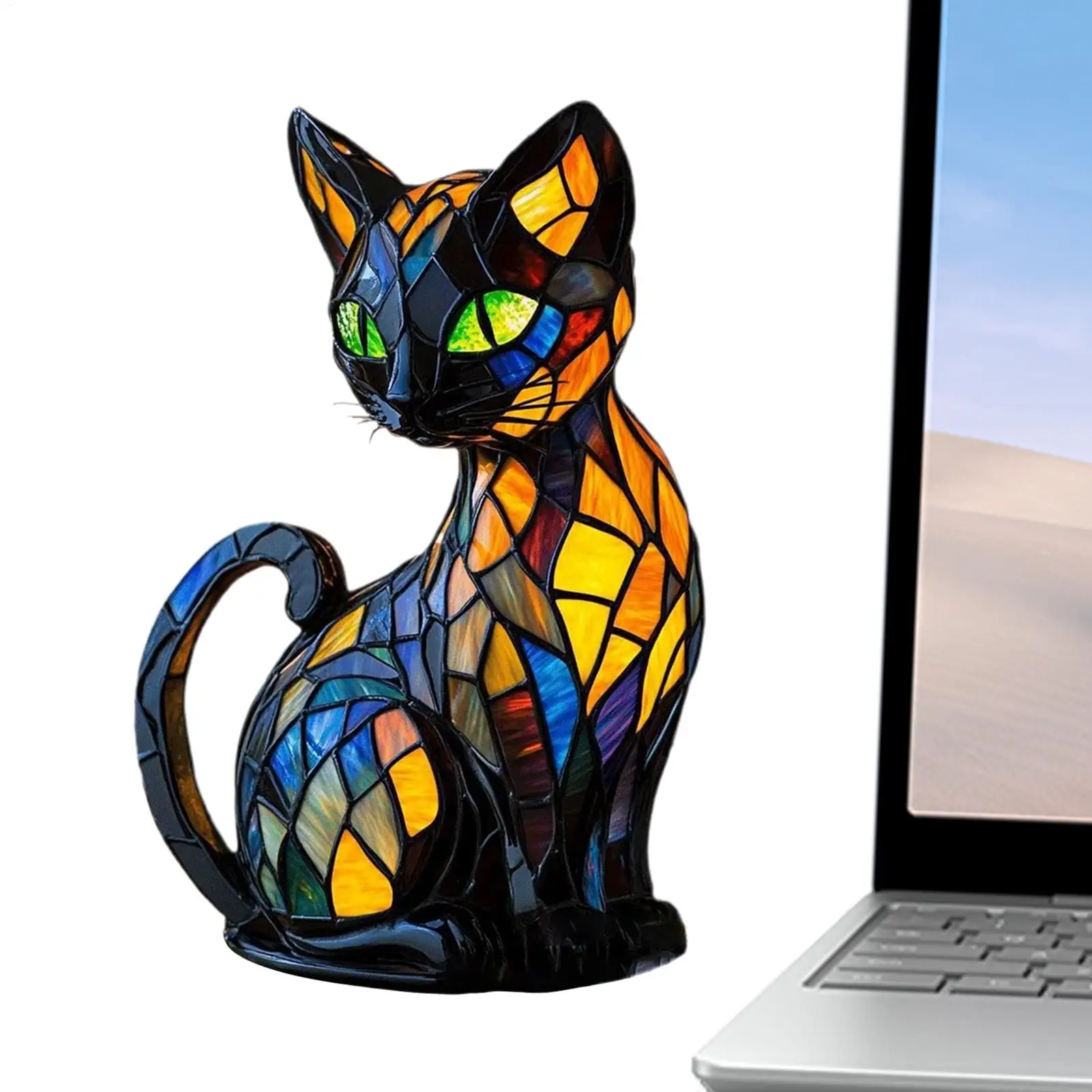 Animal Table Lamp Cat Statue Kids Night Light Novelty Lamp Statue Halloween Decorations For Home Decor Apartment Office Nursery