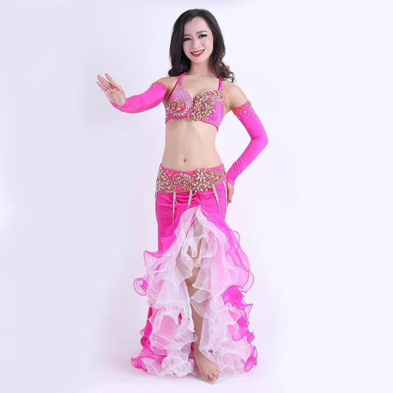 dostosowany kostium do tańca brzucha haft koralikowy pięcioczęściowy zestaw indyjskich ubrań do tańca kostium disfraz romana mujer 5szt