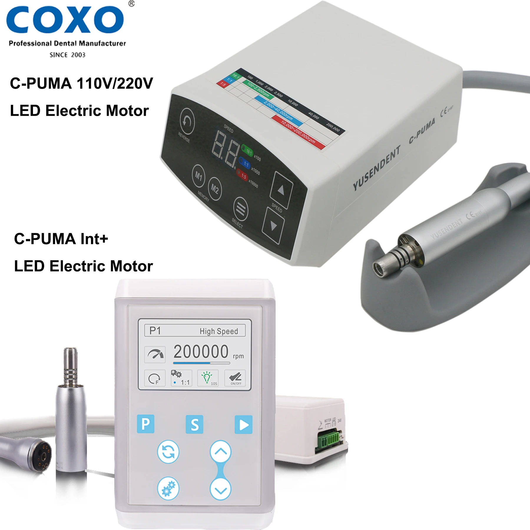 COXO Dental Electric Motor Dentistry Brushless Electric Micromotor With Fiber Optic C-Puma/C-PUMA INT+ Dental Products