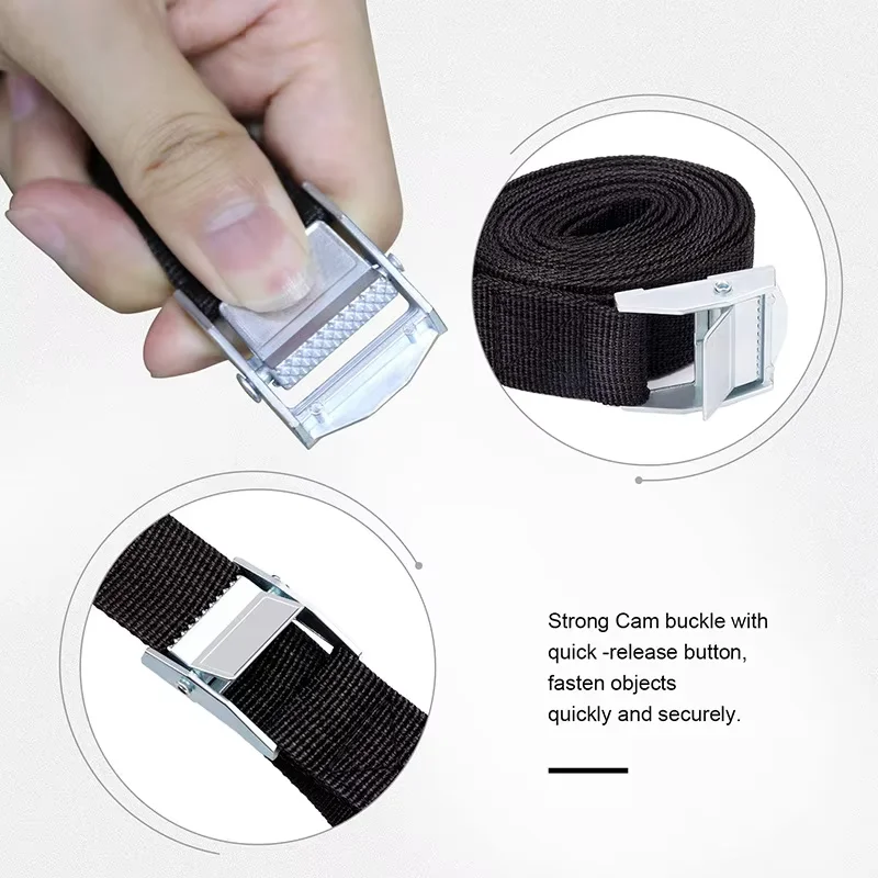 3M Metal Tow Rope Strong Ratchet Fixing Belt for Luggage Bag Cargo Straps with Buckle Tie-Down Belt for Motorcycle Car Bicycle view 4