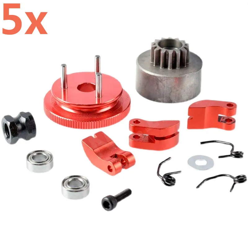 

5Sets Bell Gear Flywheel+14T Clutch Shoe+Spring+Bearing 83013 Alloy HSP 1/8 RC Car Nitro Engine Parts Upgrade 81030