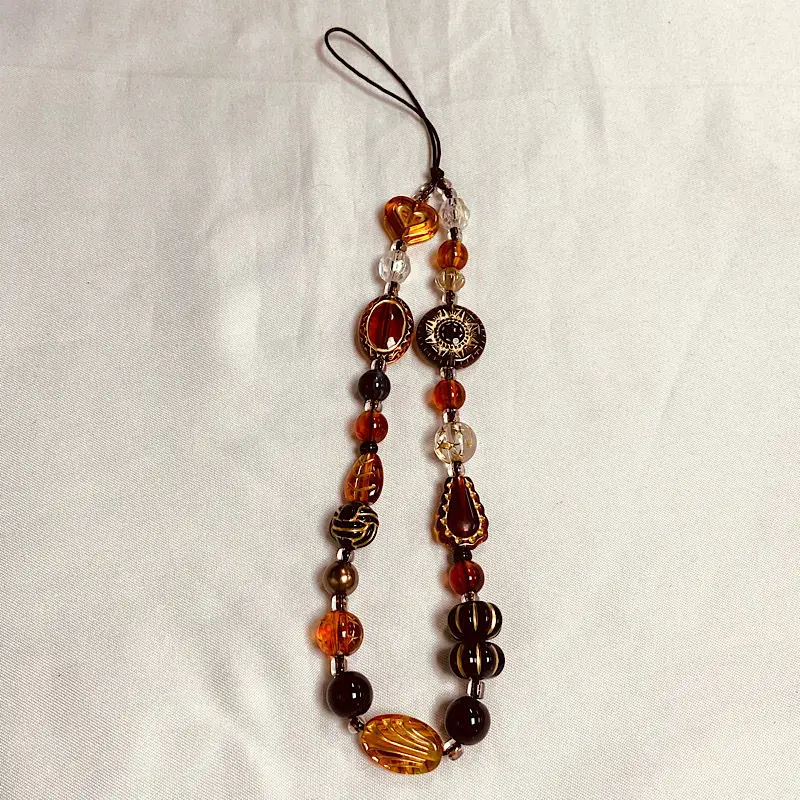 Fashion Women Beaded Phone Charm Strap Ins Wrist Hanging Ornament Phone Case Keychain CCD Camera Anti-Lost Lanyard - náhled 6