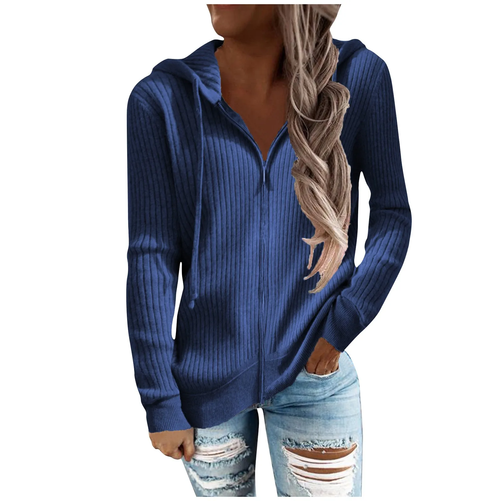 

Casual Zip Up Hoodie Women Warm Sweatshirts Drawstring Long Sleeve Hooded Jackets Tracksuit Ladies Autumn Coats 2023