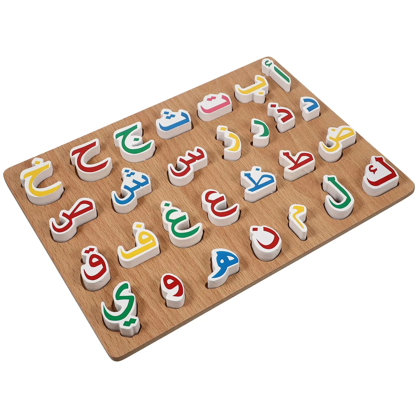 

1 Set Wooden Montessori Toys Arabic Alphabet Puzzle Childrens Preschool Education Arabic Learning Hand Grip Puzzle Game Kids Toy