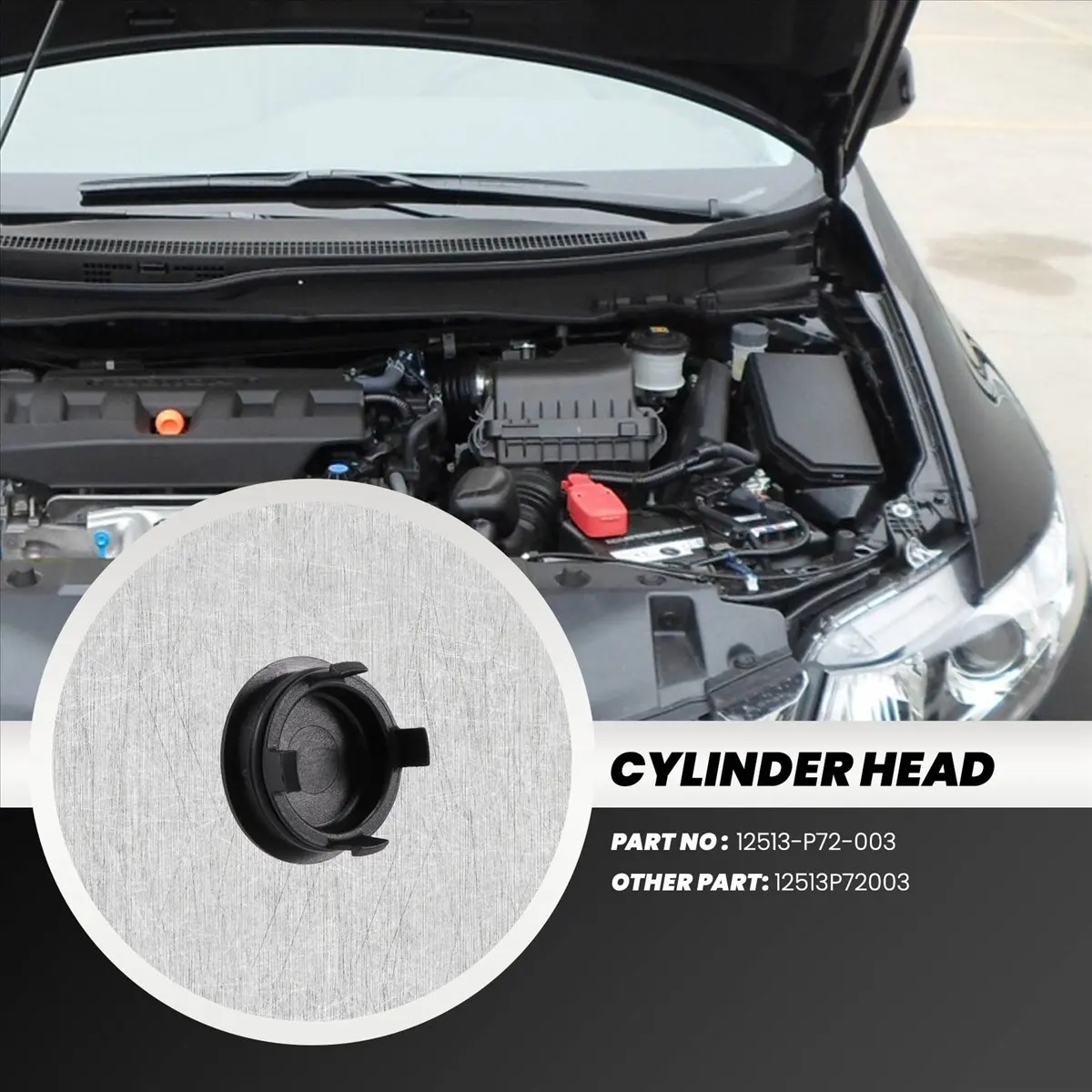 Compatible 2PCS 12513-P72-003 for Honda Civic Cylinder Head Rear Cam/Timing Plug with Seal