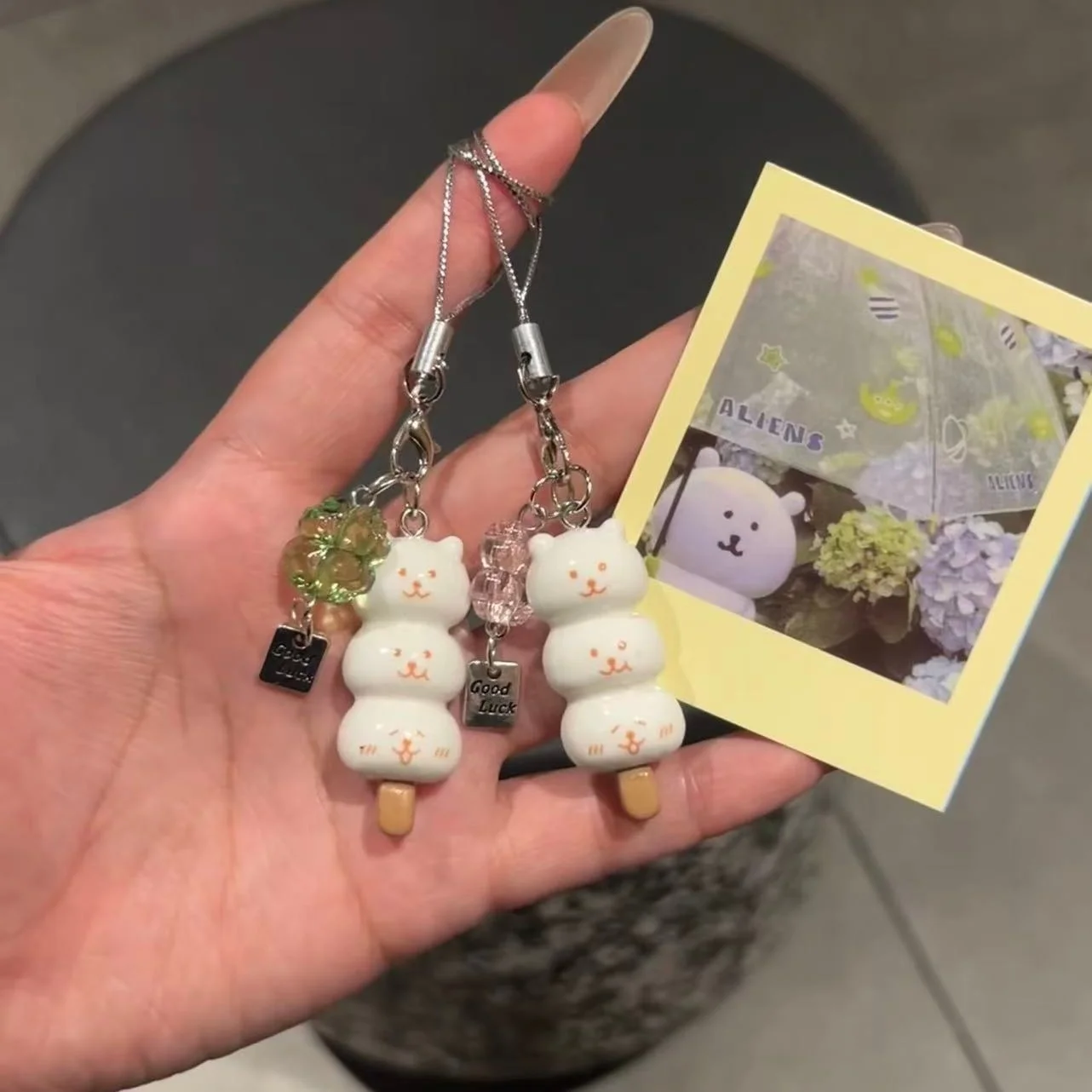 Joke Bear Lucky Leaf Phone Charms Pendant Kawaii Cat Cases For iPhone 17 CCD Camera Airpods Ins Korea Handmade DIY Accessories