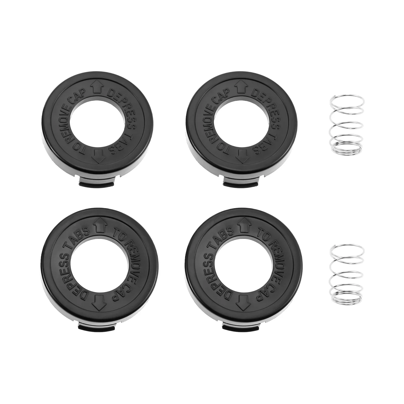 4pcs String Trimmer Spool Cap with 2pcs Spring Fit for Black Decker ST1000 ST4000 ST4500 GE600 CST800 ST6800 Replace 682378-02