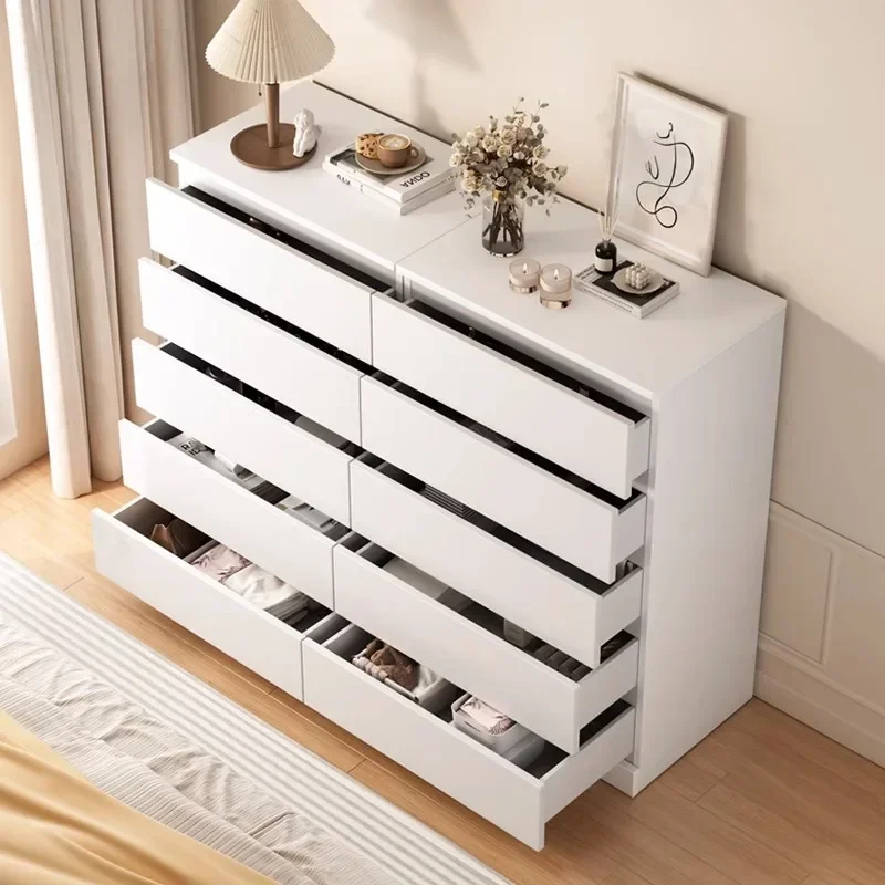 Chest Modern White Locker Living Room Storage Cabinet Bucket Against The Wall Drawer Cabinet Six Chest