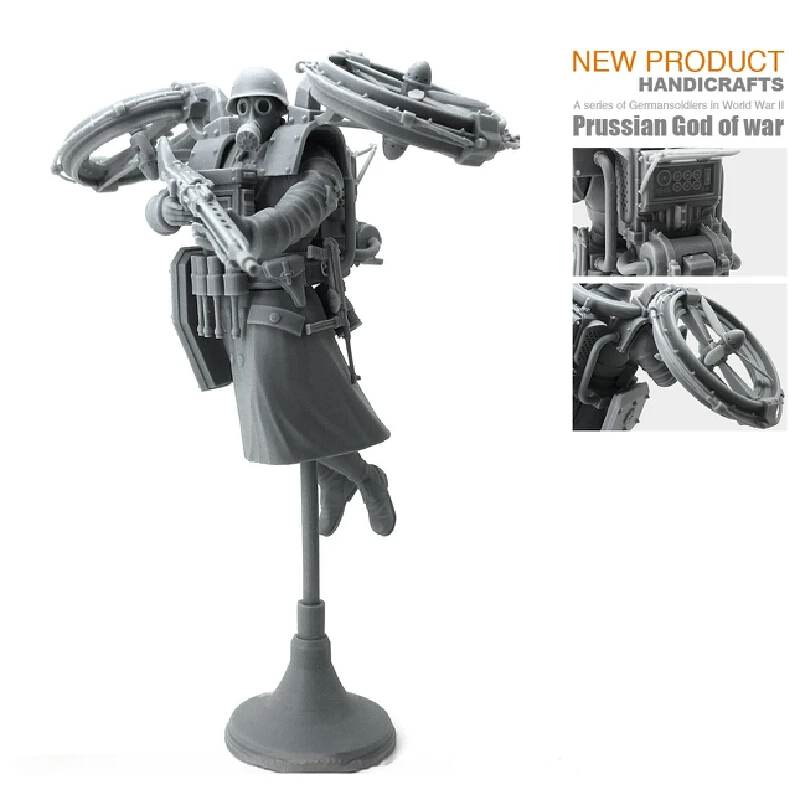 

1/24 Resin Model Figure Rotary Wing Flying Machine Gun Gk Micro Miniature 3d Printed White Model Toy Unassembled And Unpainted