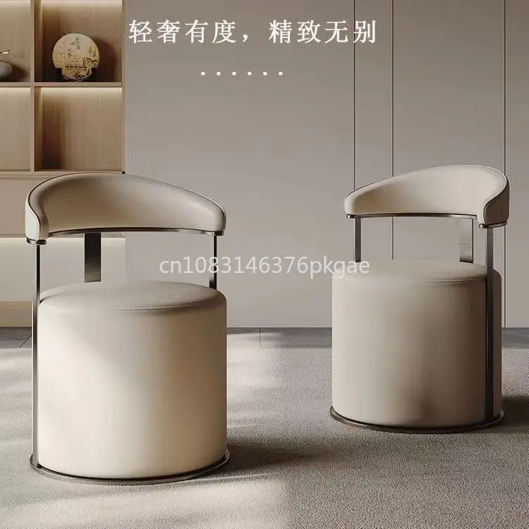 Modern Light Luxury Guest Stool Is Very Simple about Home Tea Table Stool To Discuss Back Makeup