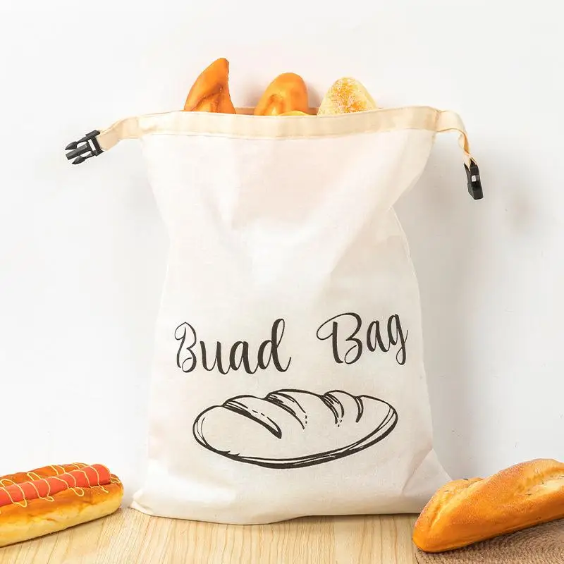 New-Beeswax Bread Bag With Snap Buckle Dough Preservate Pouch Reusable Bakery Bread Storage Bags For Kitchen Freezer Dining Room